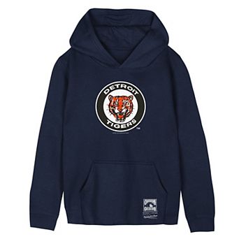 Preschool Mitchell & Ness Navy Detroit Tigers Retro Logo Hoodie