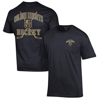 Men's Champion Black Vegas Golden Knights Stick With It Jersey T-Shirt