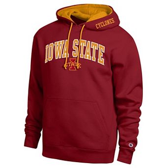 Men's Champion Cardinal Iowa State Cyclones Arch Tackle Twill Hoodie
