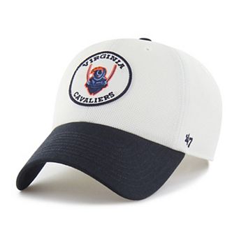 Unisex '47 White/Navy Virginia Cavaliers Pique Patch Clean Up Adjustable Hat
