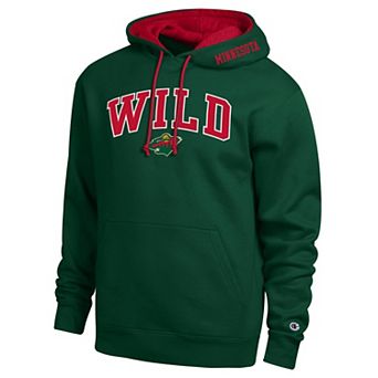 Men's Champion Green Minnesota Wild Contrast Hoodie
