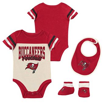 "Infant & Newborn Outerstuff Tampa Bay Buccaneers Up One Three-Piece Bodysuit, Bib & Booties Set"