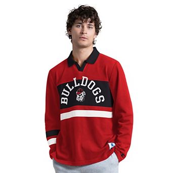 Men's Starter Red Georgia Bulldogs Team Spirit Rugby Shirt
