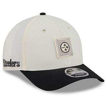 Youth New Era Cream/Black Pittsburgh Steelers 2026 Training Camp 9FORTY M-Crown Adjustable Hat