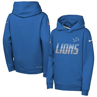 Youth Nike Blue Detroit Lions Sideline Dri-FIT Hoodie