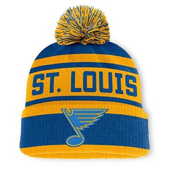 Men's Fanatics Blue/Gold St. Louis Blues Fundamental Cuffed Knit Hat with Pom