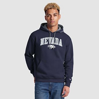 Men's Champion Navy/Heather Gray Nevada Wolf Pack Contrast Hoodie