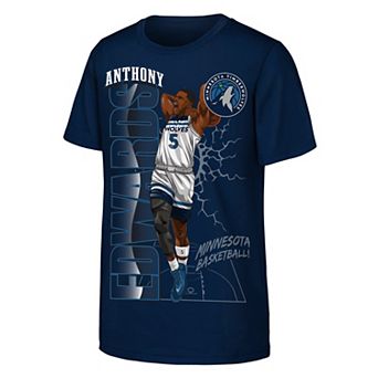 Youth Outerstuff Anthony Edwards Navy Minnesota Timberwolves Height T-Shirt