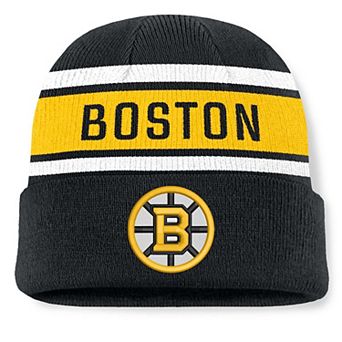 Men's Fanatics Black/Gold Boston Bruins Heritage Cuffed Knit Hat
