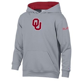 Youth Champion Heather Gray/Crimson Oklahoma Sooners Volume Fleece Hoodie