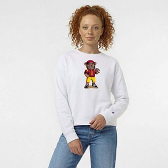 Women's Champion White USC Trojans Teddy Bear Sweatshirt