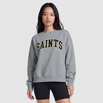 New Orleans Saints Champion Women's Contrast Lined Sweatshirt - Heather Gray