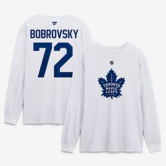 Men's Fanatics Sergei Bobrovsky White Toronto Maple Leafs Authentic Stack Name & Number Long Sleeve T-Shirt