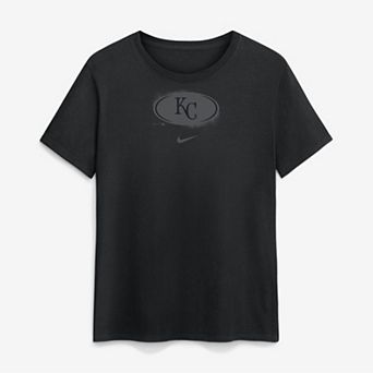 Women's Nike Black Kansas City Royals Black on Black Cotton T-Shirt