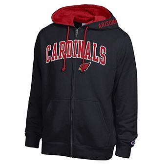 Men's Champion Black/Cardinal Arizona Cardinals Full-Zip Hoodie