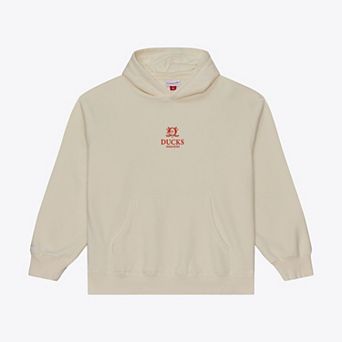 Men's Mitchell & Ness Cream Anaheim Ducks Core Essentials Hoodie