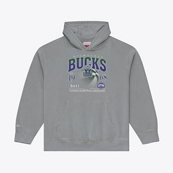 Men's Mitchell & Ness Gray Milwaukee Bucks Street Graphics Hoodie