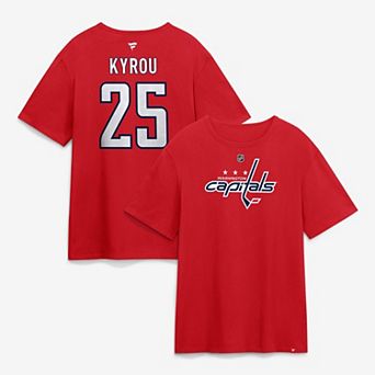 Men's Fanatics Jordan Kyrou Red Washington Capitals Authentic Stack Name & Number T-Shirt