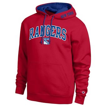 Men's Champion Red New York Rangers Contrast Hoodie