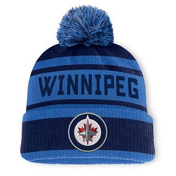 Men's Fanatics Navy/Blue Winnipeg Jets Fundamental Cuffed Knit Hat with Pom