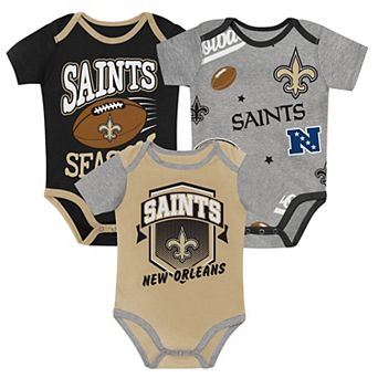 Newborn Outerstuff New Orleans Saints First Round Pick Three-Piece Bodysuit Set