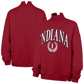Women's '47 Crimson Indiana Hoosiers Mock Neck Sweatshirt