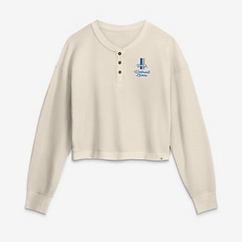 Women's Fanatics Cream Detroit Lions Relaxed Cropped Long Sleeve Shirt