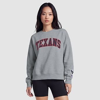Houston Texans Champion Women's Contrast Lined Sweatshirt - Heather Gray