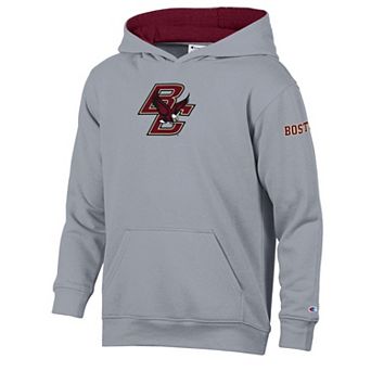 Youth Champion Heather Gray/Maroon Boston College Eagles Volume Fleece Hoodie