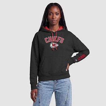 Women's Champion Black/Red Kansas City Chiefs Contrast Liner Hoodie