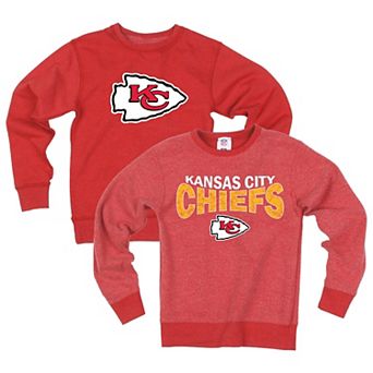 Youth Wes & Willy Red Kansas City Chiefs Reversible Fleece Sweatshirt