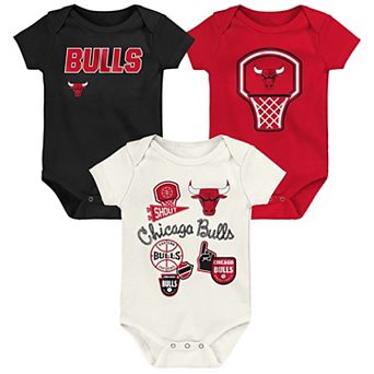 Newborn Outerstuff Chicago Bulls Three-Pack Littlest Player Bodysuit Set