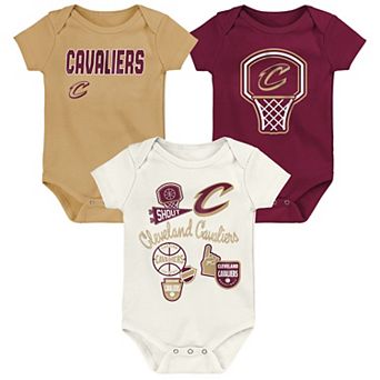 Newborn Outerstuff Cleveland Cavaliers Three-Pack Littlest Player Bodysuit Set