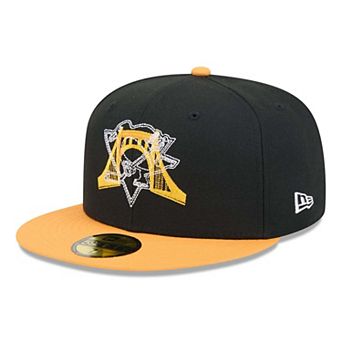 Men's New Era Black/Gold Pittsburgh Penguins City Icon Stitched Overlay 59FIFTY Fitted Hat