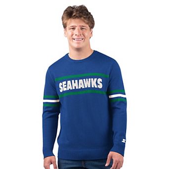 Men's Starter Royal Seattle Seahawks Player Sweater