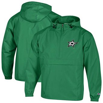 Men's Champion Kelly Green Dallas Stars Packable Windbreaker Half-Zip Jacket