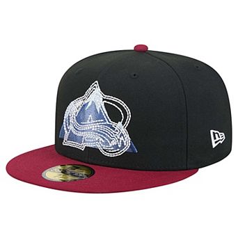 Men's New Era Black/Burgundy Colorado Avalanche City Icon Stitched Overlay 59FIFTY Fitted Hat