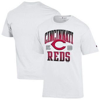Men's Champion White Cincinnati Reds Team Name T-Shirt