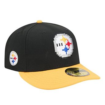 Men's New Era Black/Gold Pittsburgh Steelers Pixel Curved 59FIFTY Fitted Hat