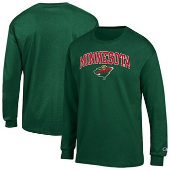 Men's Champion Green Minnesota Wild Jersey Long-Sleeve T-Shirt