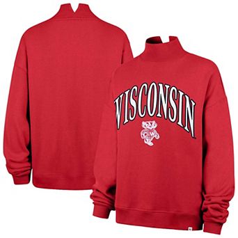 Women's '47 Red Wisconsin Badgers Mock Neck Sweatshirt