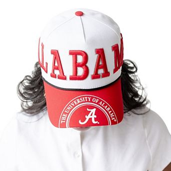 Women's Gameday Social White/Crimson Alabama Crimson Tide Five-Panel Rope Away Adjustable Hat