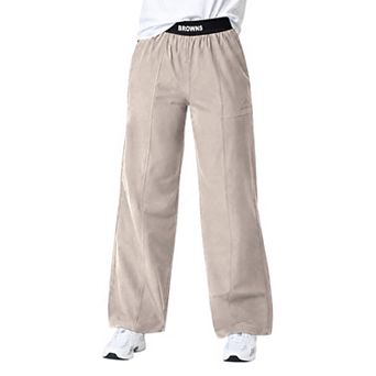 Women's Starter Tan Cleveland Browns Athleisure Wide-Leg Trousers