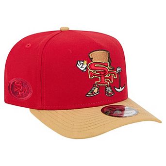 Men's New Era Scarlet/Gold San Francisco 49ers Cartoon A-Frame 9FIFTY Snapback