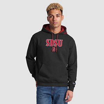 Men's Champion Black/Red San Diego State Aztecs Contrast Hoodie