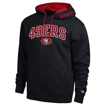 Men's Champion Black/Scarlet San Francisco 49ers Contrast Hoodie