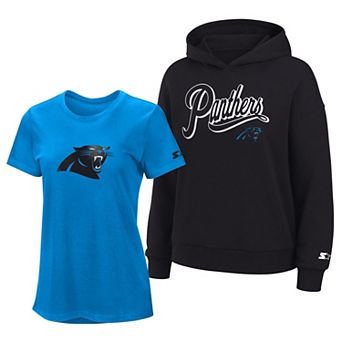 Women's Starter Blue/Black Carolina Panthers Hoodie & T-Shirt Combo Pack