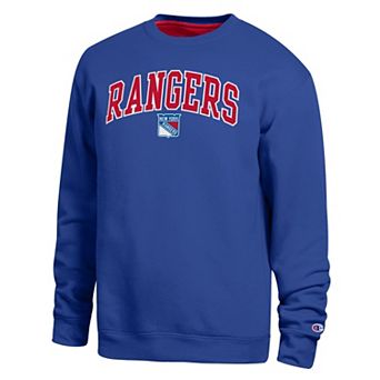 Men's Champion Royal New York Rangers Contrast Sweatshirt