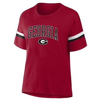 Women's Profile Red Georgia Bulldogs Stripe Plus Size T-Shirt