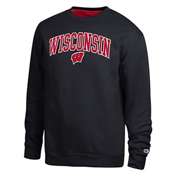 Men's Champion Black Wisconsin Badgers Arch Sweatshirt